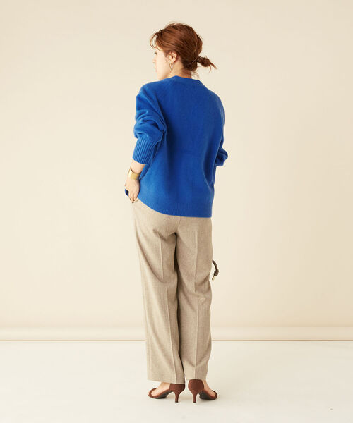 NOLLEY’S（ノーリーズ）の「MUSIC カシミヤブレンド天竺Vネックカーディガン（カーディガン/ボレロ・レディース・チャコールグレー/グリーン/アイボリー/ベビーピンク/ロイヤルブルー・38）」の13枚目の写真