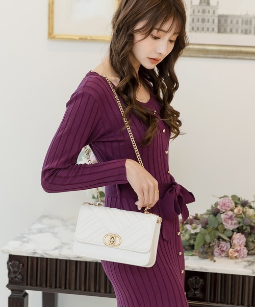 Julia Boutique(ジュリアブティック)の「ボタンデザインマーメイドリブニットワンピース/22526(ワンピース・レディース・ブラック/ブラウン/プラム/ベージュ・ONE)」の14枚目の写真