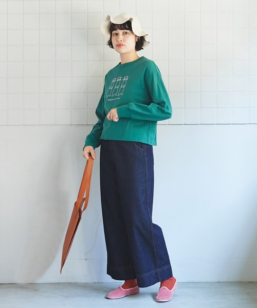 bulle de savon（ビュルデサボン）の「△10oz デニム　ストレートパンツ（デニムパンツ・レディース・キナリ/サックスブルー/インディゴブルー・M/S）」の12枚目の写真