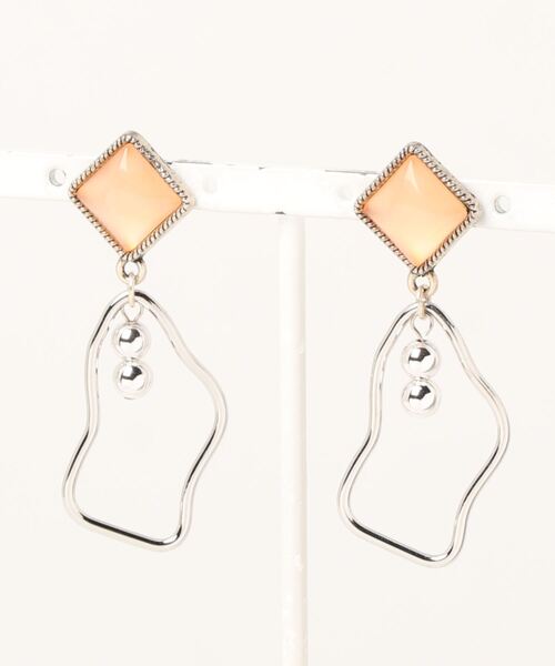 tone（トーン）の「【manatula】天然石風カボションシルバーピアス（ピアス（両耳用）・レディース・グレー/ピンク/ブラウン系その他・FREE）」の9枚目の写真