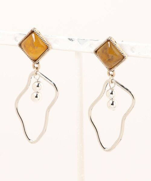 tone（トーン）の「【manatula】天然石風カボションシルバーピアス（ピアス（両耳用）・レディース・グレー/ピンク/ブラウン系その他・FREE）」の10枚目の写真