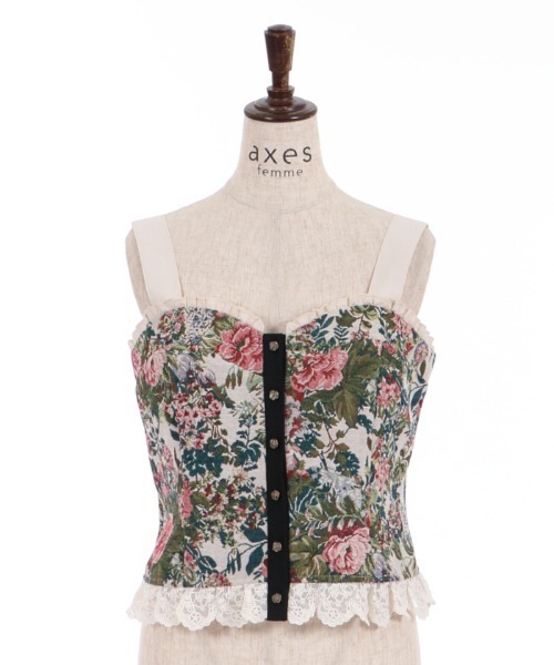 axes femme（アクシーズファム）の「薔薇釦ビスチェ（その他トップス・レディース・ブラック/ベージュ/グリーン・FREE）」の11枚目の写真