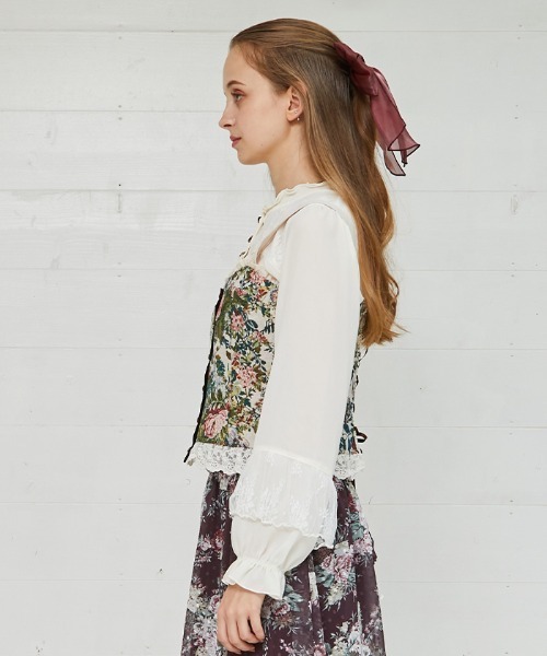 axes femme（アクシーズファム）の「薔薇釦ビスチェ（その他トップス・レディース・ブラック/ベージュ/グリーン・FREE）」の5枚目の写真