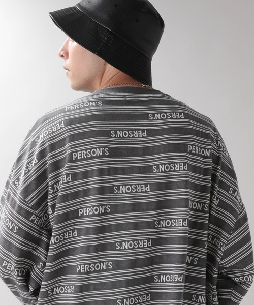 PERSON'S（パーソンズ）の「【PERSON'S】タイポボーダーロゴロンT（Tシャツ/カットソー・メンズ・ネイビー/グレー・MEDIUM/LARGE）」の12枚目の写真