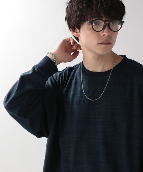 PERSON'S（パーソンズ）の「【PERSON'S】タイポボーダーロゴロンT（Tシャツ/カットソー・メンズ・ネイビー/グレー・MEDIUM/LARGE）」の17枚目の写真
