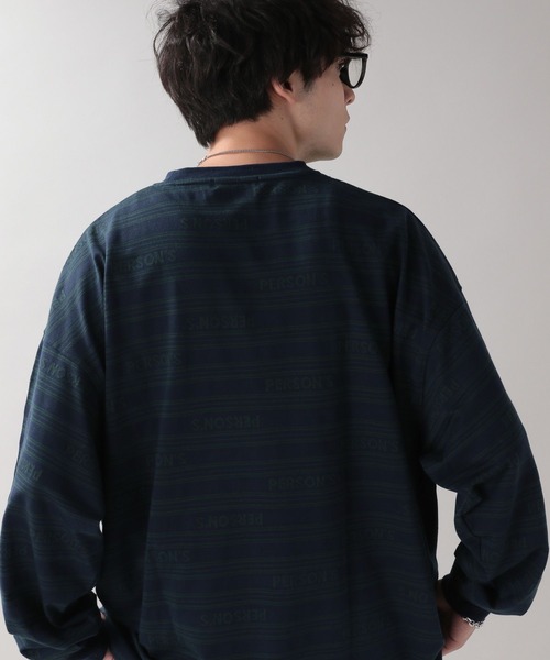 PERSON'S（パーソンズ）の「【PERSON'S】タイポボーダーロゴロンT（Tシャツ/カットソー・メンズ・ネイビー/グレー・MEDIUM/LARGE）」の18枚目の写真