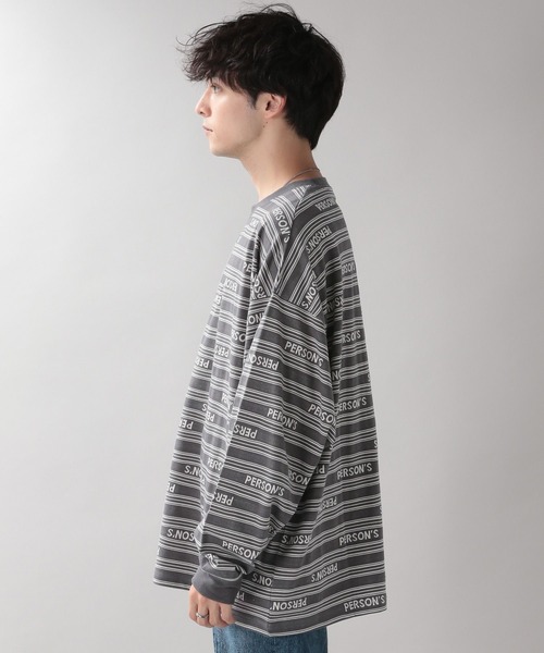 PERSON'S（パーソンズ）の「【PERSON'S】タイポボーダーロゴロンT（Tシャツ/カットソー・メンズ・ネイビー/グレー・MEDIUM/LARGE）」の19枚目の写真