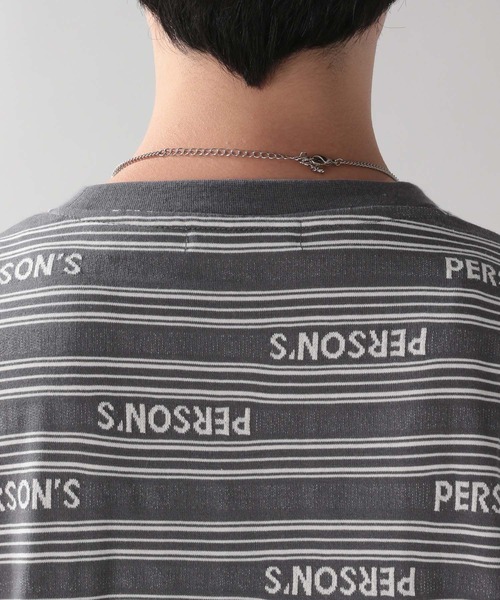 PERSON'S（パーソンズ）の「【PERSON'S】タイポボーダーロゴロンT（Tシャツ/カットソー・メンズ・ネイビー/グレー・MEDIUM/LARGE）」の5枚目の写真