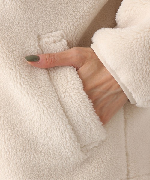 GLOBAL WORK（グローバルワーク）の「ボアスタンドブルゾン/295910（ブルゾン・レディース・グリーン/アイボリー/ベージュ・MEDIUM/LARGE）」の12枚目の写真