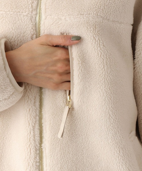 GLOBAL WORK（グローバルワーク）の「ボアスタンドブルゾン/295910（ブルゾン・レディース・グリーン/アイボリー/ベージュ・MEDIUM/LARGE）」の14枚目の写真