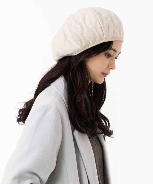 QUEENHEAD(クイーンヘッド)の「キルティングベレー帽(ハンチング/ベレー帽・レディース・ブラック/オリーブ/オートミール・FREE)」の13枚目の写真