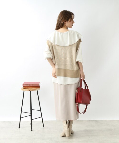 DRESKIP(ドレスキップ)の「◆【インナーを変えて長く活躍】ヘリンボーン ニットべスト(ベスト・レディース・ベージュ系その他2/ブラック系4/ダークブラウン系4・00)」の16枚目の写真