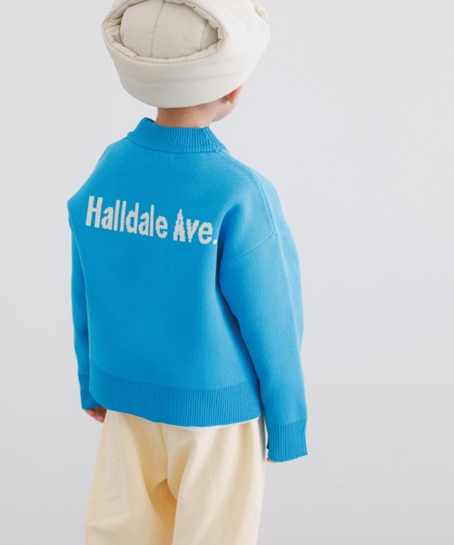 LOWRYS FARM（ローリーズファーム）の「ロゴジャガードカーディガン　166621（カーディガン/ボレロ・キッズ・オレンジ/ブルー/ブラック・110cm/120cm/130cm/140cm/150cm）」の2枚目の写真