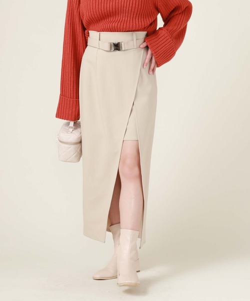 archives（アルシーヴ）の「アシメレイヤードスカート（スカート・レディース・ブラック/モカ/ベージュ・MEDIUM）」の3枚目の写真