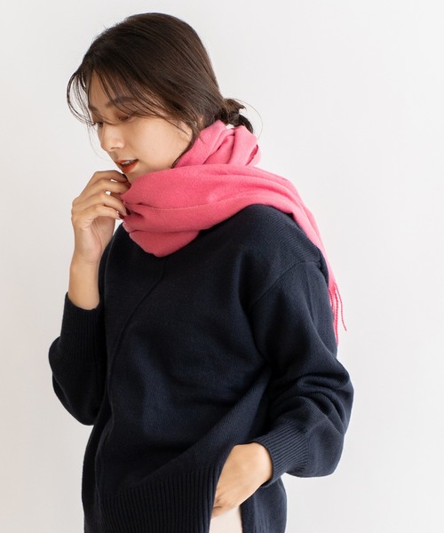 VitaFelice(ヴィータフェリーチェ)の「カシミヤタッチ大判ストール(ストール/ショール・レディース・ブラック/ベージュ/ピンク/イエロー/グレー/ライトグリーン・FREE)」の19枚目の写真