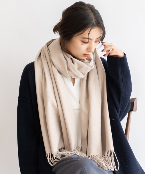 VitaFelice(ヴィータフェリーチェ)の「カシミヤタッチ大判ストール(ストール/ショール・レディース・ブラック/ベージュ/ピンク/イエロー/グレー/ライトグリーン・FREE)」の20枚目の写真