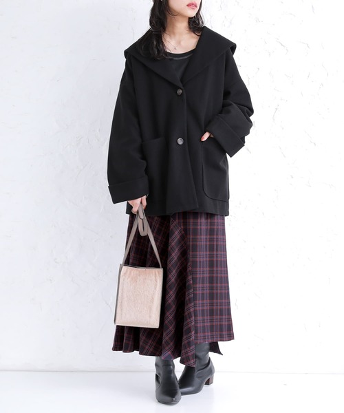 osharewalker（オシャレウォーカー）の「【廃盤】『ニットモッサセーラーカラージャケット』（その他アウター・レディース・ブラック/アイボリー/パープル/モカ・FREE）」の18枚目の写真