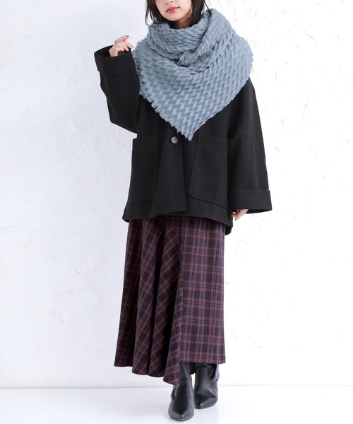 osharewalker（オシャレウォーカー）の「【廃盤】『ニットモッサセーラーカラージャケット』（その他アウター・レディース・ブラック/アイボリー/パープル/モカ・FREE）」の7枚目の写真