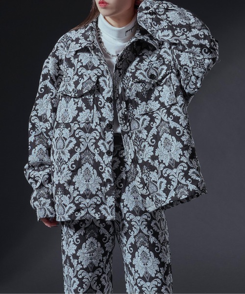 Ellno Loset(エルノロゼット)の「ジャガードジャケット/セットアップ対応(ブルゾン・メンズ・ブラック・MEDIUM/LARGE)」の14枚目の写真