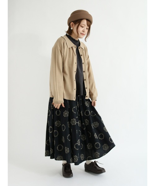 Samansa Mos2（サマンサ モスモス）の「フロッキー花柄プリントギャザースカート（スカート・レディース・ブルー/ブラック/ベージュ・ﾌﾘ-）」の20枚目の写真