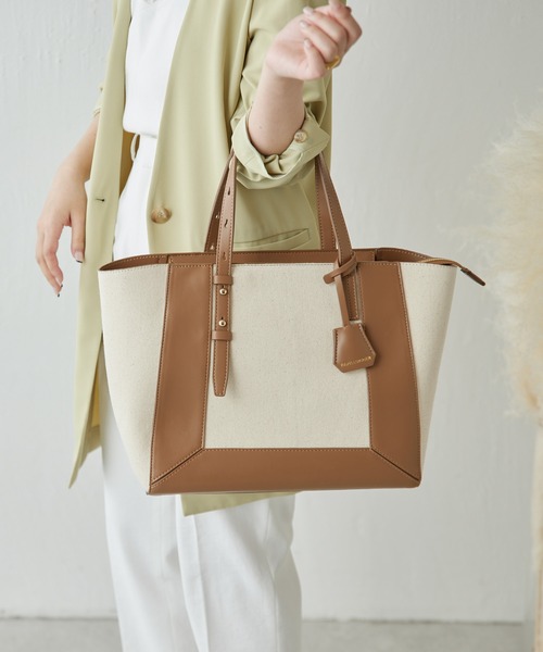 PAPILLONNER（パピヨネ）の「【OT】ベルトハンドルトート/PAPILLONNER/パピヨネ（トートバッグ・レディース・ブラウン/ブラック・FREE）」の2枚目の写真