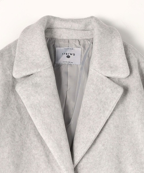 179/WG(イチナナキュウダブルジー)の「モッサ風ダブルフェイス テーラードコート(チェスターコート・レディース・グレー/ブラウン/ネイビー・MEDIUM)」の8枚目の写真