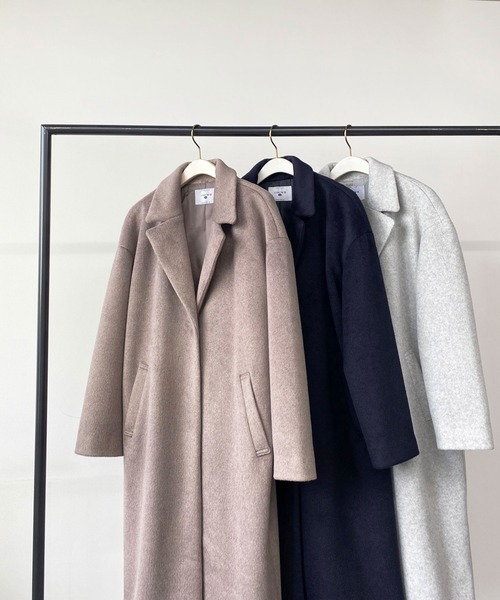 179/WG(イチナナキュウダブルジー)の「モッサ風ダブルフェイス テーラードコート(チェスターコート・レディース・グレー/ブラウン/ネイビー・MEDIUM)」の16枚目の写真