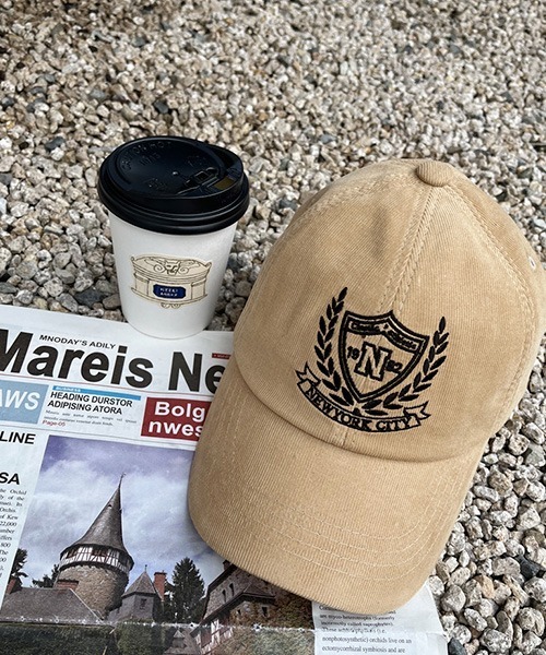 NANING9（ナンニング）の「NANING9 NEW YORK CITYコーデュロイキャップ（キャップ・レディース・ベージュ/ブラック・FREE）」の7枚目の写真