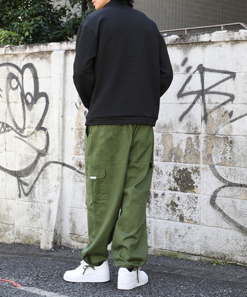 MAISON CLUB（メゾンクラブ）の「【MAISON CLUB】ハーフジップワッフルトップス SCCH110（Tシャツ/カットソー・メンズ・ブラック/グレー・FREE）」の4枚目の写真