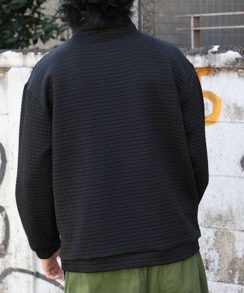 MAISON CLUB（メゾンクラブ）の「【MAISON CLUB】ハーフジップワッフルトップス SCCH110（Tシャツ/カットソー・メンズ・ブラック/グレー・FREE）」の7枚目の写真