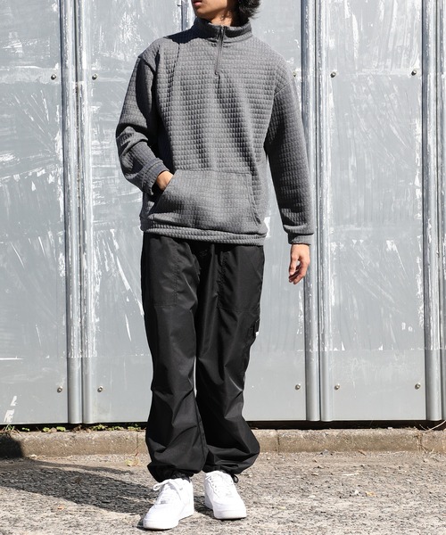 MAISON CLUB（メゾンクラブ）の「【MAISON CLUB】ハーフジップワッフルトップス SCCH110（Tシャツ/カットソー・メンズ・ブラック/グレー・FREE）」の8枚目の写真