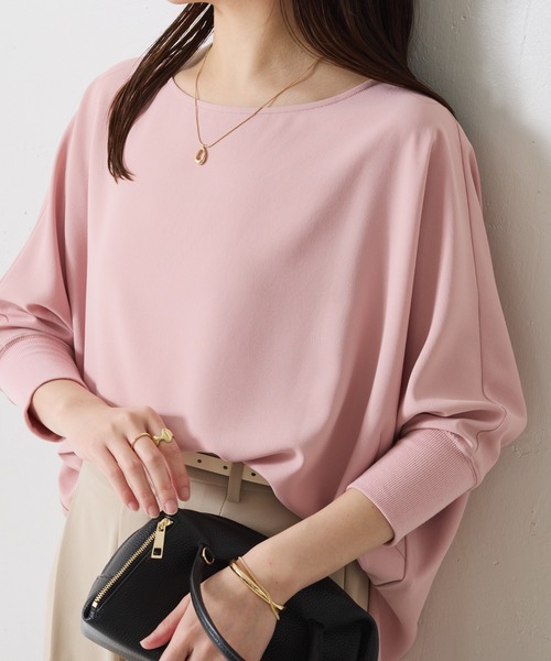 セール】ジャージ袖リブTブラウス/セットアップ可/WEB限定カラー展開