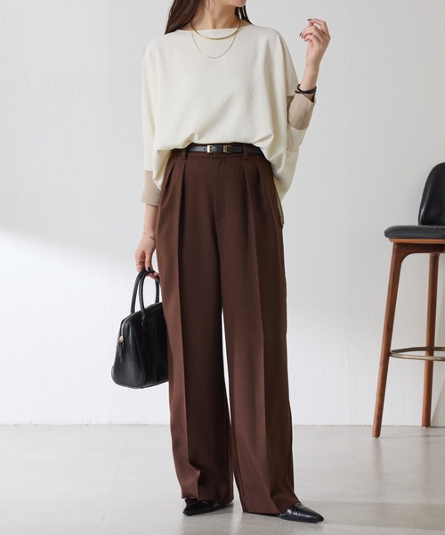 セール】ジャージ袖リブTブラウス/セットアップ可/WEB限定カラー展開