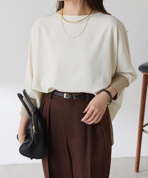 コラージュ　ガリャルダガランテ　ジャージ袖リブブラウス COLLAGE GALLARDAGALANTE｜ジャージ袖リブブラウス | Rakuten