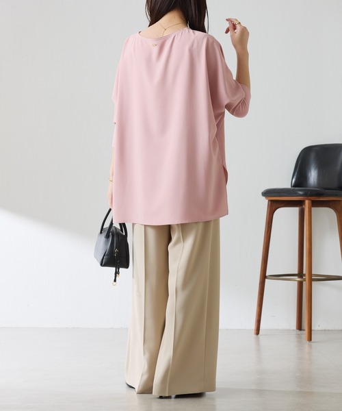 ジャージ袖リブTブラウス/セットアップ可/WEB限定カラー展開（シャツ