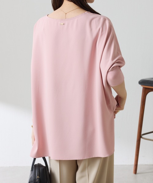 セール】ジャージ袖リブTブラウス/セットアップ可/WEB限定カラー展開