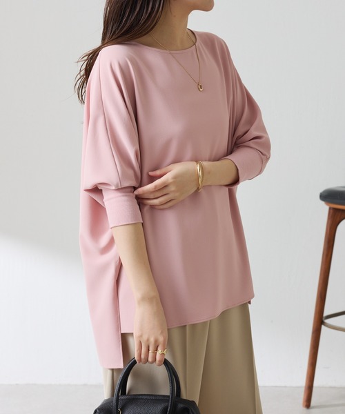セール】ジャージ袖リブTブラウス/セットアップ可/WEB限定カラー展開