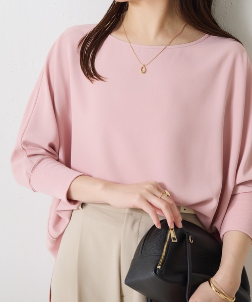 セール】ジャージ袖リブTブラウス/セットアップ可/WEB限定カラー展開