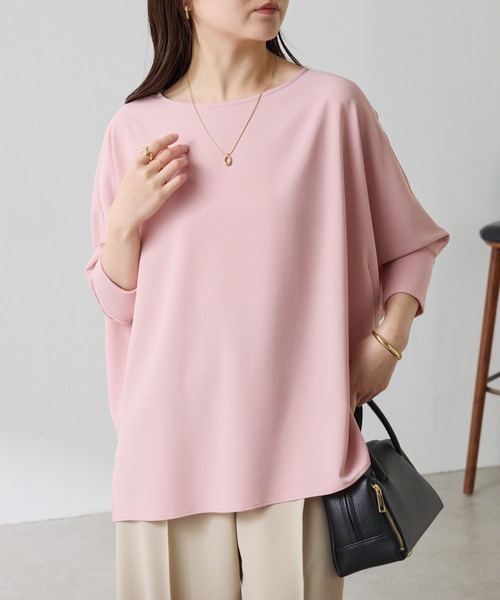 セール】ジャージ袖リブTブラウス/セットアップ可/WEB限定カラー展開