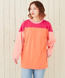 CUBE SUGAR（キューブシュガー）の「コットンレーヨン天竺フットボールTシャツ（Tシャツ/カットソー）」