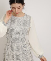 DRESKIP | カットツィ－ド袖シフォンプルオーバー(Tシャツ/カットソー)