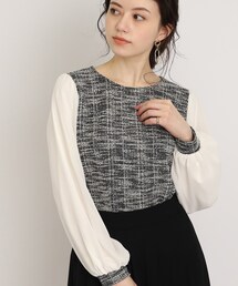 DRESKIP | カットツィ－ド袖シフォンプルオーバー(Tシャツ/カットソー)