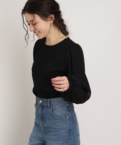 DRESKIP（ドレスキップ）の「◆カットツィ－ド袖シフォンプルオーバー（Tシャツ/カットソー・レディース・ホワイト系6/ブラック系3/ブラック・04/02/03）」の20枚目の写真