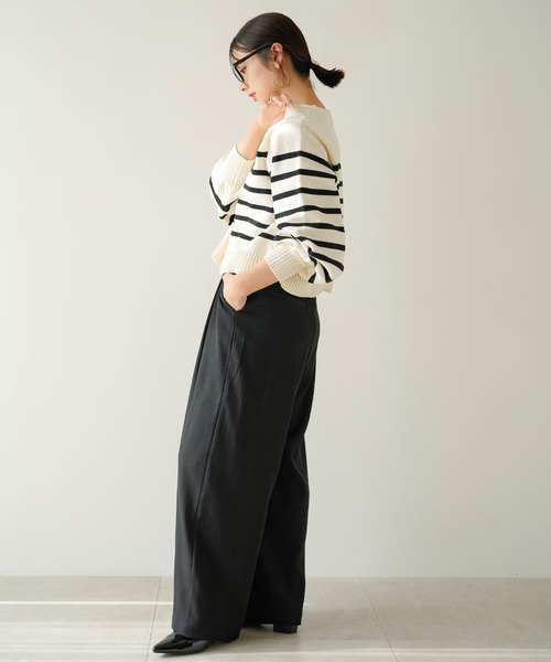 rectangle（レクタングル）の「パールボタンボーダーニットカーディガン（カーディガン/ボレロ・レディース・アイボリー/イエロー・FREE）」の14枚目の写真