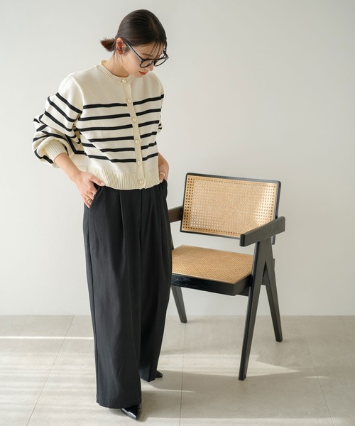 rectangle（レクタングル）の「パールボタンボーダーニットカーディガン（カーディガン/ボレロ・レディース・アイボリー/イエロー・FREE）」の18枚目の写真