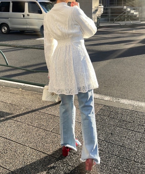 one after another NICE CLAUP（ワンアフターアナザーナイスクラップ）の「【スタッフ考案】ハイネックトップス+ミニワンピース（ワンピース・レディース・オフホワイト/ブラック/アイボリー・FREE）」の9枚目の写真