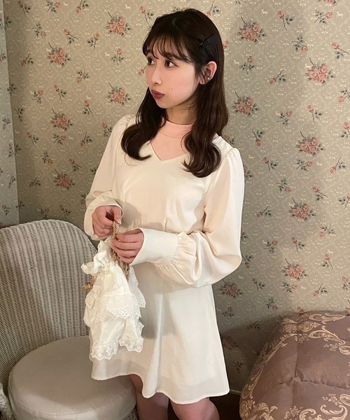 one after another NICE CLAUP（ワンアフターアナザーナイスクラップ）の「【スタッフ考案】ハイネックトップス+ミニワンピース（ワンピース・レディース・オフホワイト/ブラック/アイボリー・FREE）」の19枚目の写真