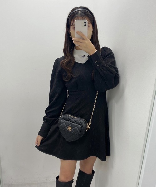 one after another NICE CLAUP（ワンアフターアナザーナイスクラップ）の「【スタッフ考案】ハイネックトップス+ミニワンピース（ワンピース・レディース・オフホワイト/ブラック/アイボリー・FREE）」の18枚目の写真