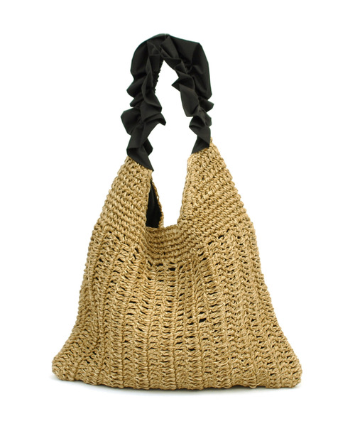 cache cache（カシュ カシュ）の「カシュカシュ cachecache / フリルワンハンドルペーパー手編みトート（かごバッグ・レディース・グリーン/ピンク/ブルー/ラベンダー/ブラック/ベージュ系その他・FREE）」の7枚目の写真