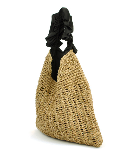 cache cache（カシュ カシュ）の「カシュカシュ cachecache / フリルワンハンドルペーパー手編みトート（かごバッグ・レディース・グリーン/ピンク/ブルー/ラベンダー/ブラック/ベージュ系その他・FREE）」の8枚目の写真